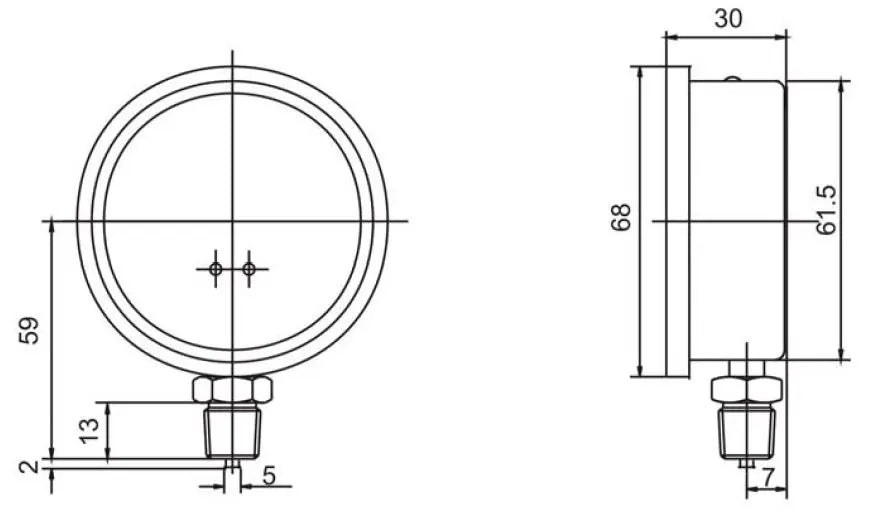 PG63 Series 63mm Base Mounted Pressure Gauges