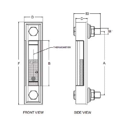 LG6-10T-M12 Level & Temperature Indicator 254mm Cast Alloy