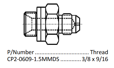 Nipple BSPP x JIC 1.5mm Orifice