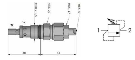 DRV Series Cartridge Relief Valve M20 Cavity