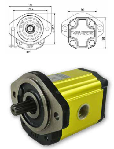 G2P Series Group 2 Pump SAE A Mount, 11 Tooth Shaft (Cast Iron End Plates)