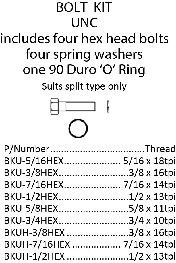 Bolt Kit UNC Hex Head