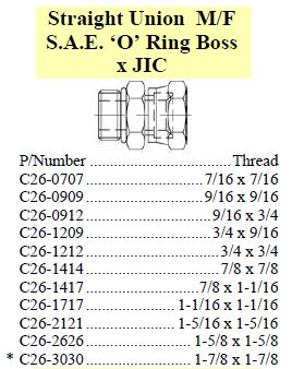 Union M/F SAE ORB x JIC