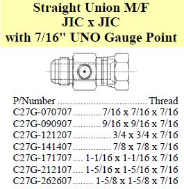 Union Gauge Point M/F JIC x JIC