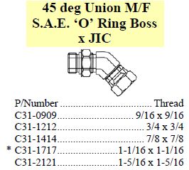 Union 45 M/F SAE ORB x JIC