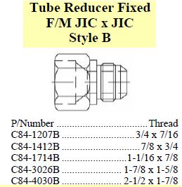 Tube Reducer FF/M JIC x JIC (B)