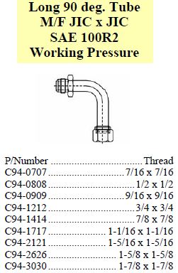 Tube Elbow 90 M/F Long JIC