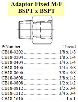 Adaptor M/FF BSPT x BSPT