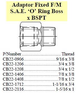 Adaptor FF/M SAE ORB x BSPT