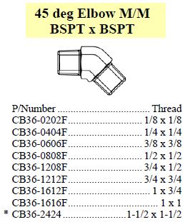 Elbow 45 M/M BSPT x BSPT