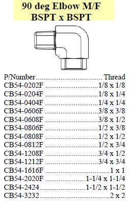 Elbow 90 M/FF BSPT x BSPT