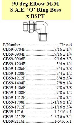 Elbow 90 M/M SAE ORB x BSPT