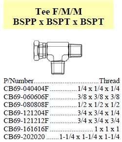 Tee F/M/M BSPP x BSPT x BSPT