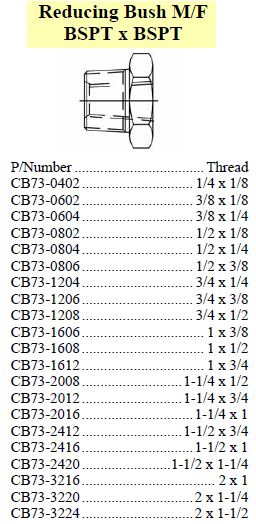 Reducing Bush M/F BSPT x BSPT