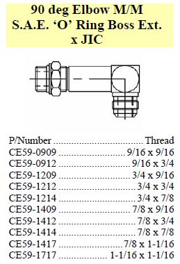 Elbow 90 M/M SAE ORB Extended x JIC