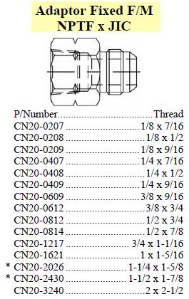 Adaptor FF/M NPTF x JIC