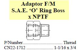 Adaptor FF/M SAE ORB x NPTF