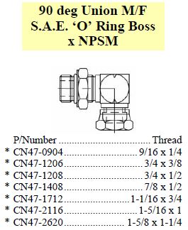 Union 90 M/F SAE ORB x NPSM