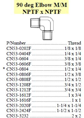 Elbow 90 M/M NPTF x NPTF