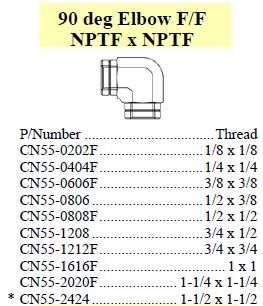 Elbow 90 FF/FF NPTF x NPTF