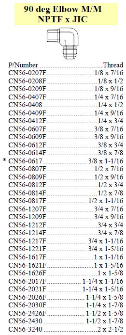 Elbow 90 M/M NPTF x JIC