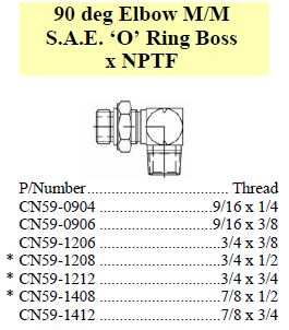 Elbow 90 M/M SAE ORB x NPTF