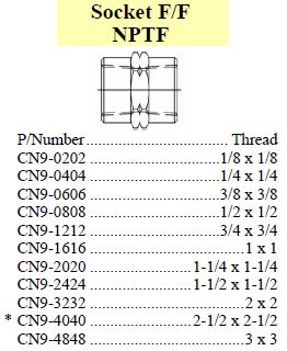 Socket NPTF x NPTF