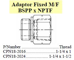 Adaptor M/FF BSPP x NPTF