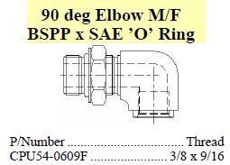 Elbow 90 M/FF BSPP x SAE ORB