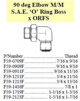 Elbow 90 M/M SAE ORB x ORFS