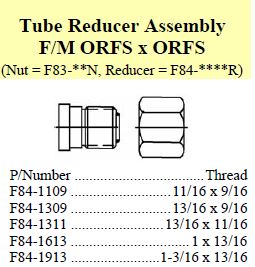 Tube Reducer Assembly F/M ORFS x ORFS