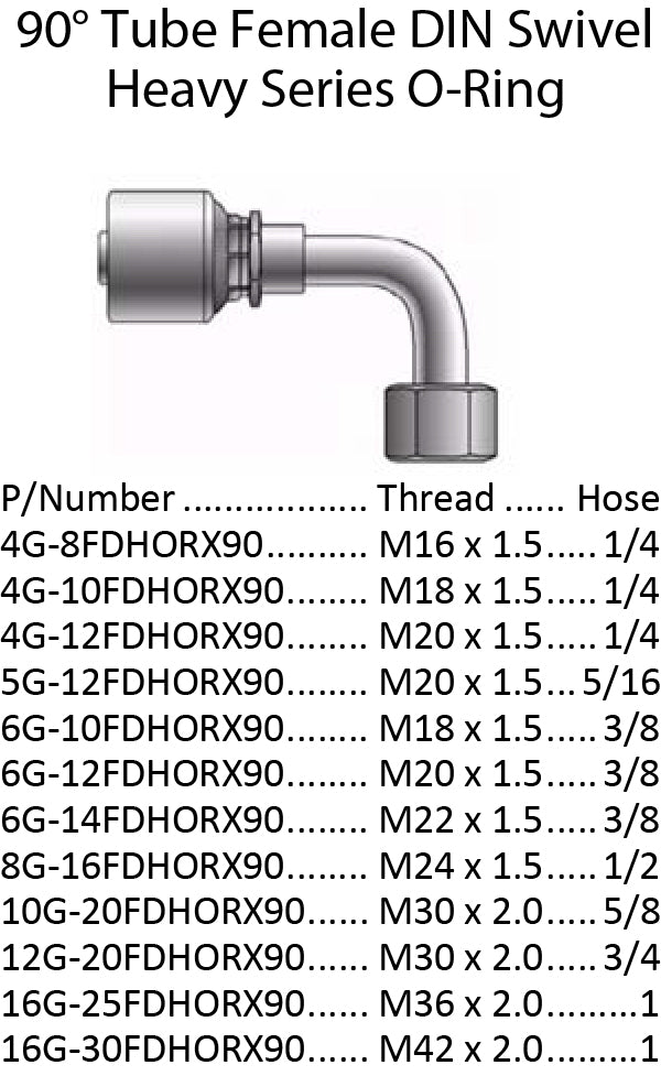 G Series DIN Heavy 90 Female with O-Ring