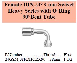 GSM Series DIN Heavy 90 Female with O-Ring