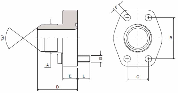 Flange Block JIC Male C61