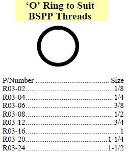 O-Ring suit BSPP Thread