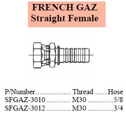 S Series French GAZ Female