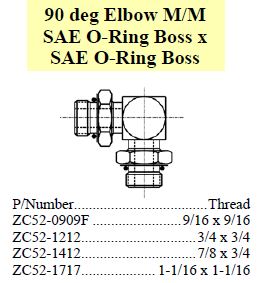 Elbow 90 M/M SAE ORB x SAE ORB